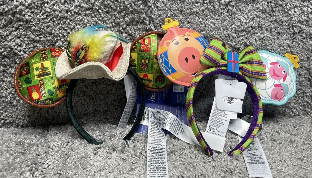 Disney Parks Ears Enchanted Tiki Room & Toy Story Holiday Headband Bundle Set 2